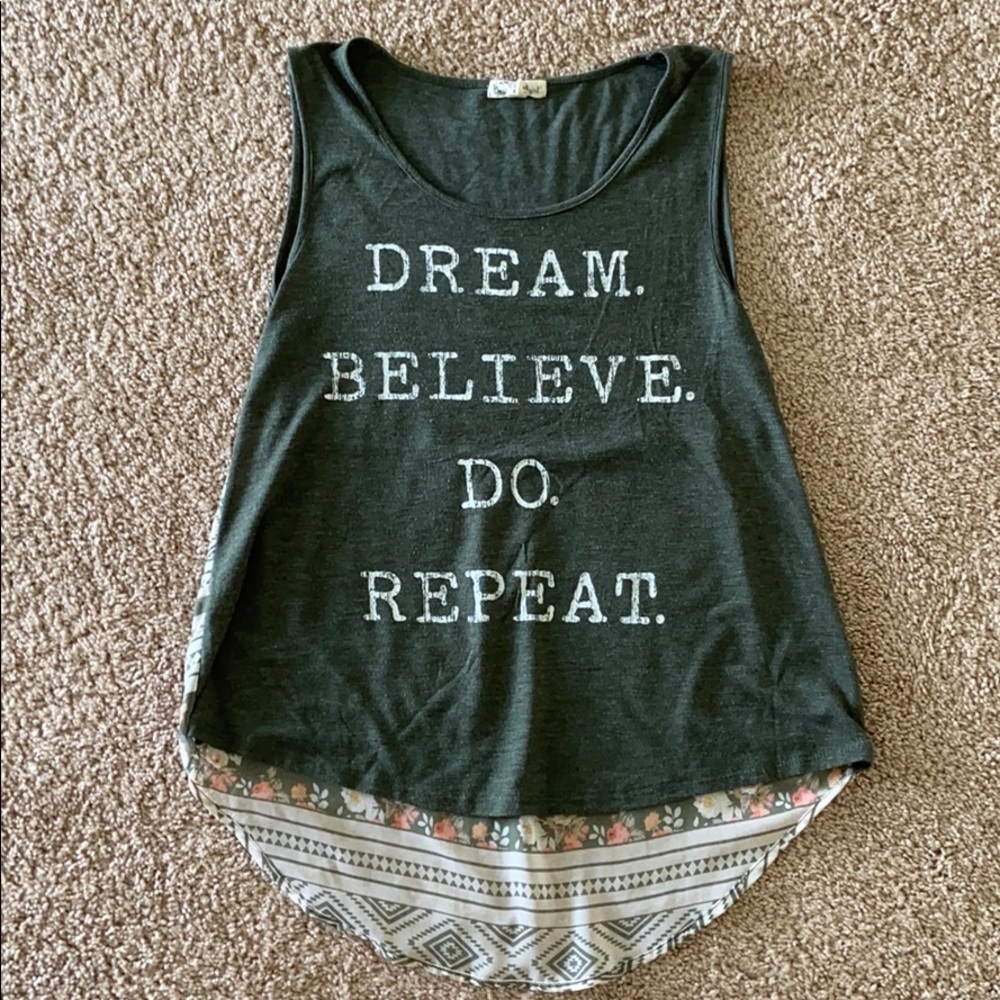 green tank top